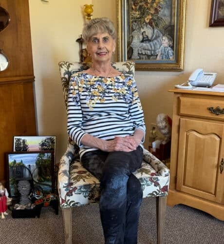 resident sitting in their room