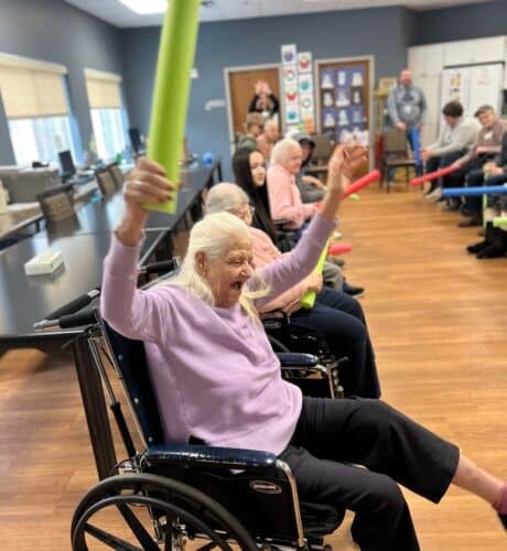 elders having fun in the activity room