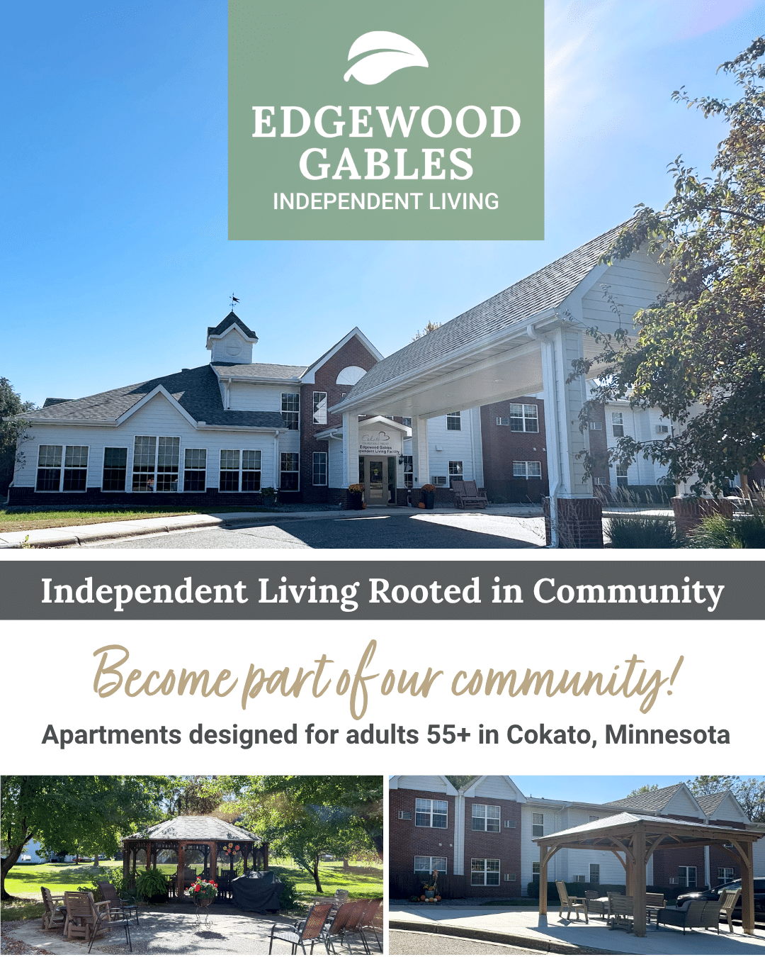 independent living rooted in community flyer infographic