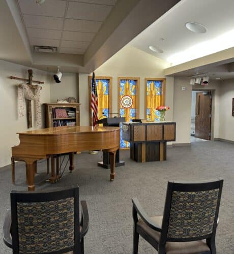 chapel with piano at cokato manor