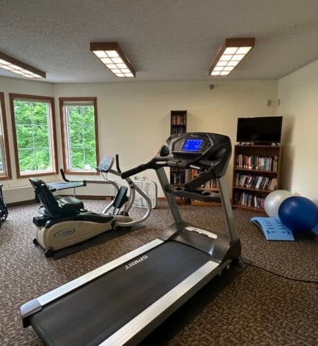 fitness room with treadmill at edgewood gables