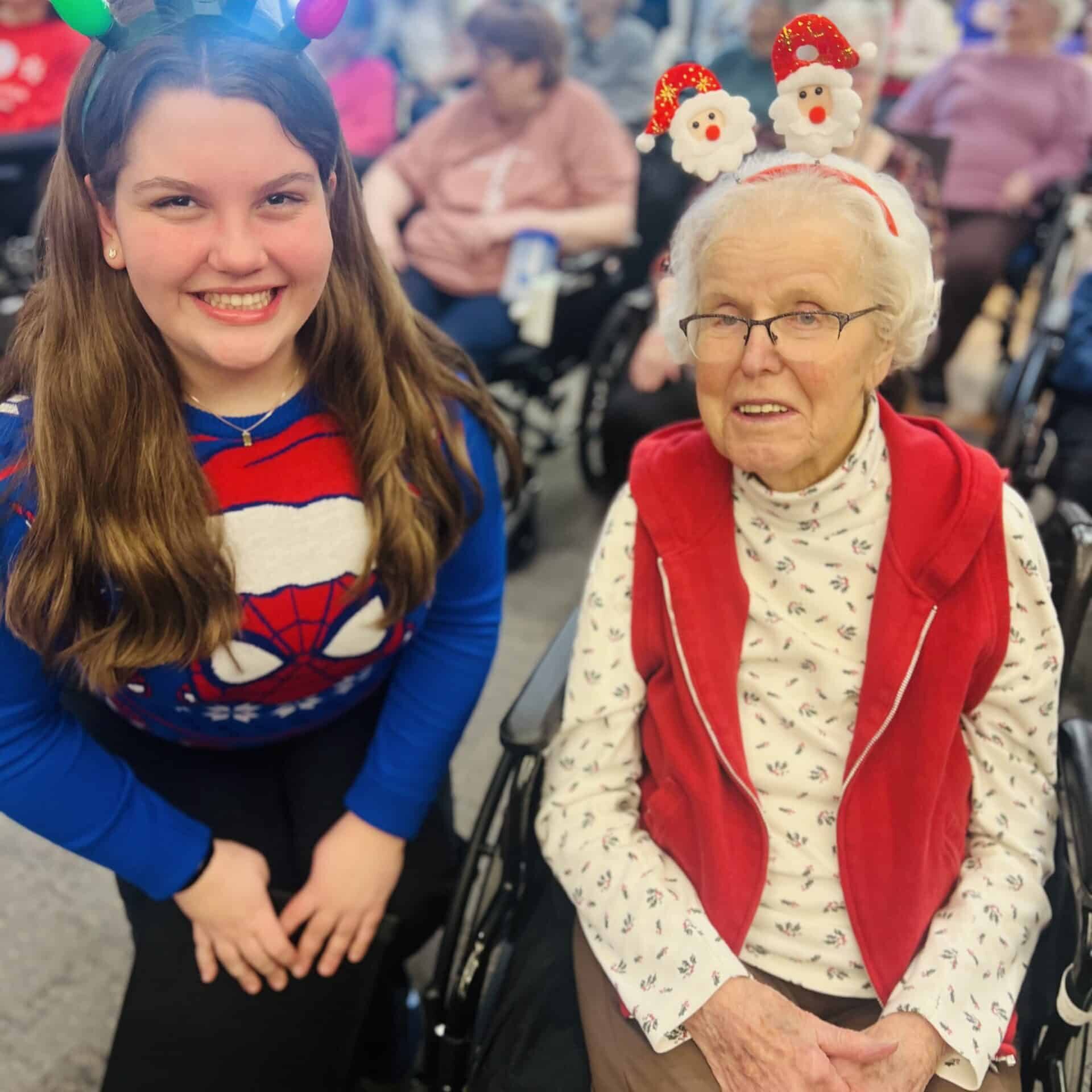 an elder and team member on christmas day