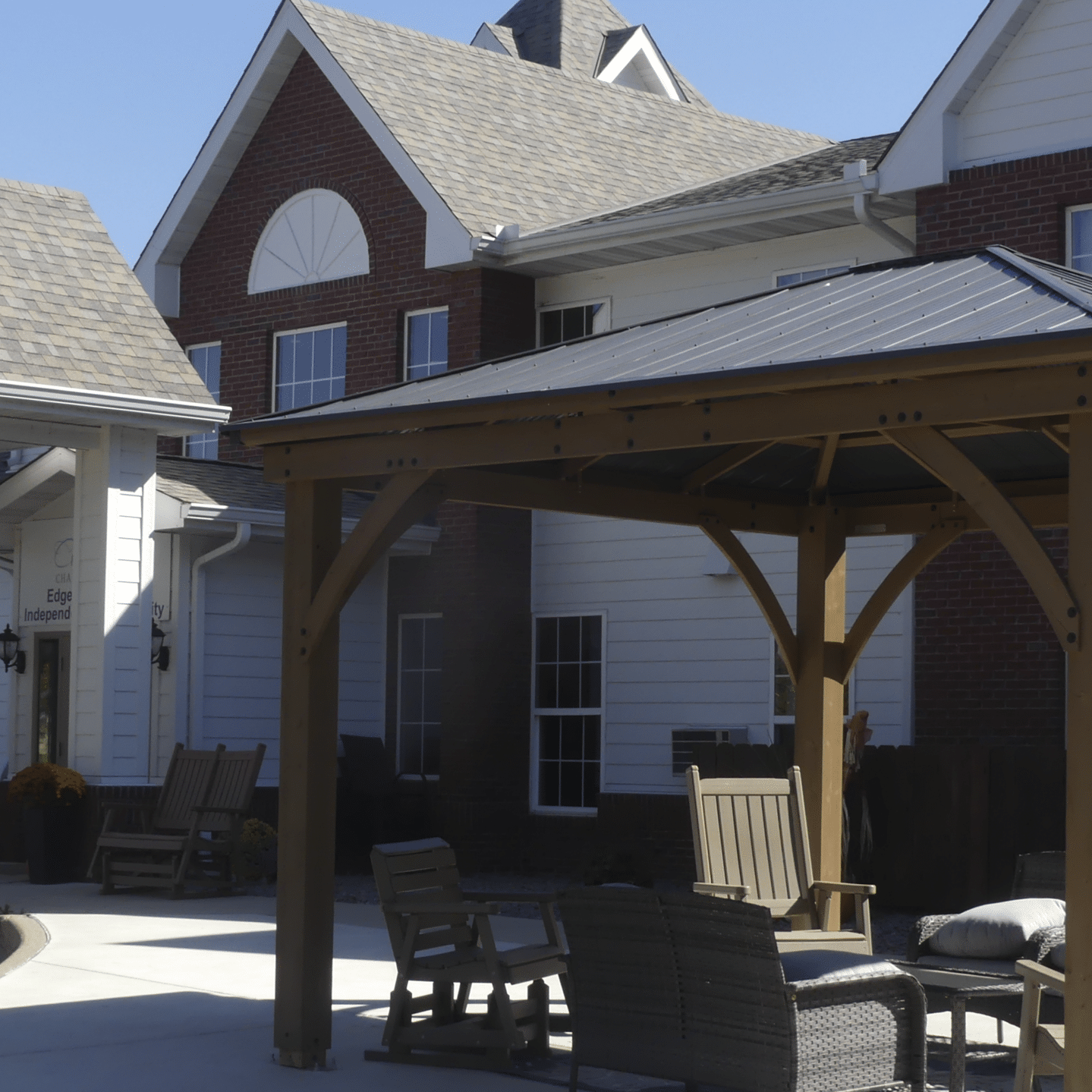 edgewood gables independent living in the wooden gazebo